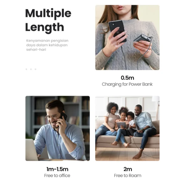UGREEN Kabel Data Fast Charging iPhone MFi | USB Type C to Lightning/Type C